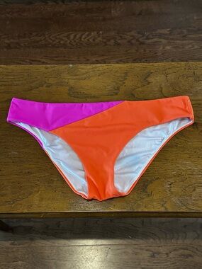 Victoria’s Secret The Classic Hipster Color-block Bikini Bottom-Pink/Orange sz M